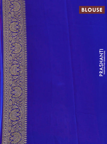 Pure banarasi georgette saree pink with allover thread & zari weaves and woven border