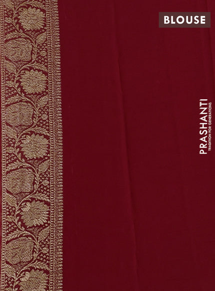 Pure banarasi georgette saree red with allover thread & zari weaves and woven border