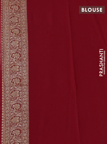 Pure banarasi georgette saree purple with woven buttas and woven border