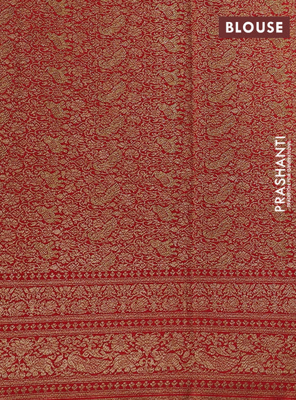 Pure banarasi georgette saree red with woven buttas and woven border