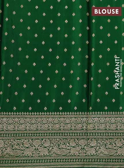 Pure banarasi georgette saree purple and green with plain body and woven border
