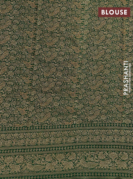 Pure banarasi georgette saree pink and violet green with woven buttas and woven border