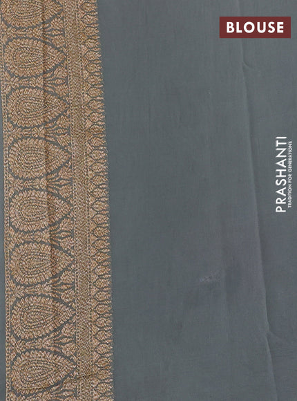 Pure banarasi georgette saree grey with woven buttas and woven border