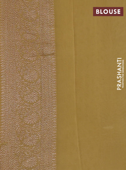 Pure banarasi georgette saree sandal with woven buttas and woven border