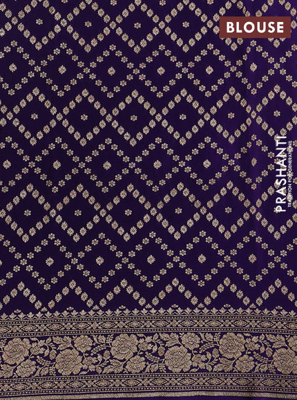 Pure banarasi georgette saree light green and maroon blue with woven buttas and woven border