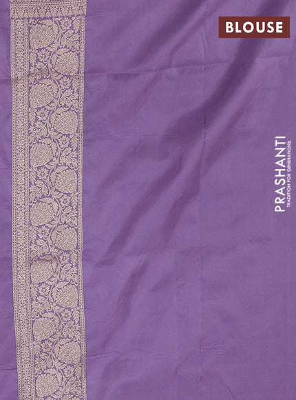 Banarasi silk saree lavender with allover zari weaves and zari woven border