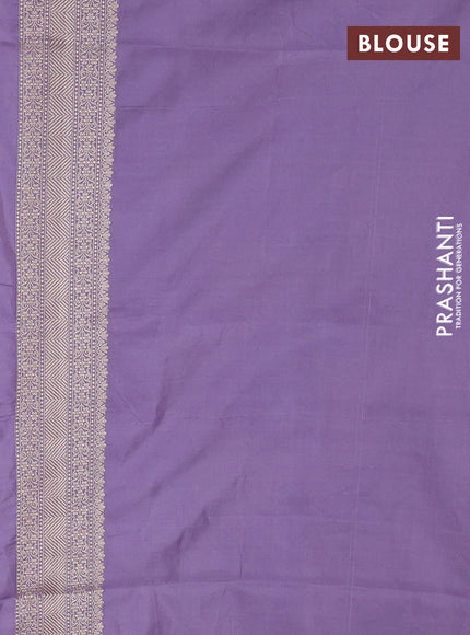 Banarasi silk saree lavender with allover zari weaves and zari woven border
