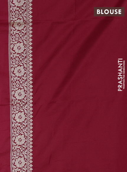 Banarasi silk saree red with allover zari weaves and zari woven border