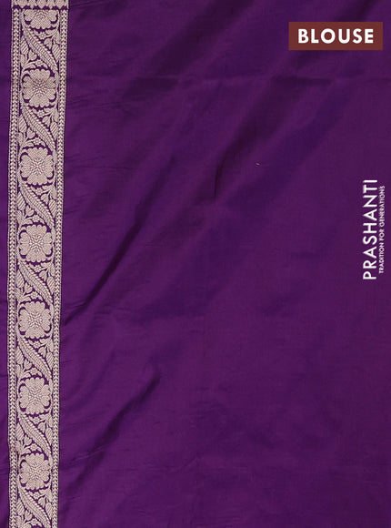 Banarasi silk saree purple with allover zari weaves and zari woven border