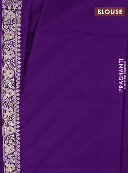 Banarasi silk saree violet with allover zari weaves and zari woven border