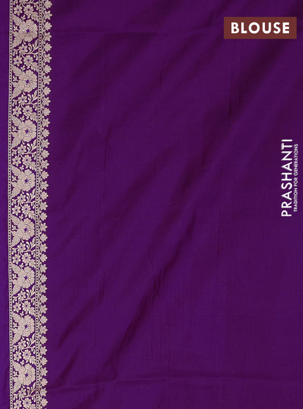 Banarasi silk saree purple with allover zari weaves and zari woven border