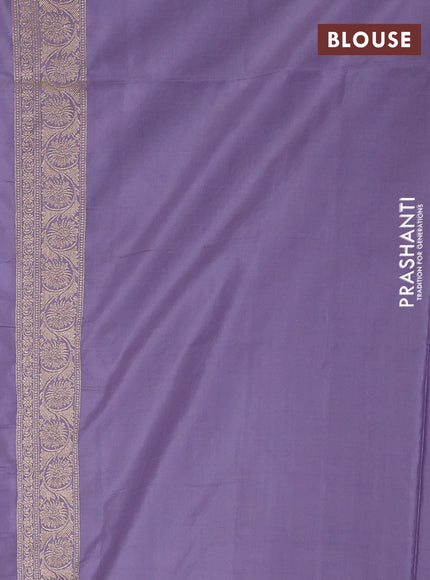 Banarasi silk saree pastel lavender with allover zari weaves and zari woven border