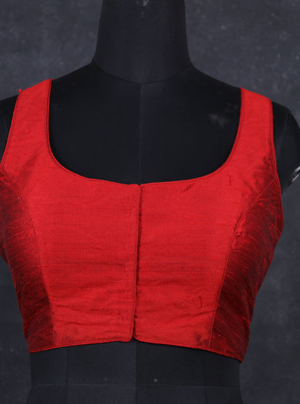 Maroon raw silk readymade blouse Maroon and Sleeveless style