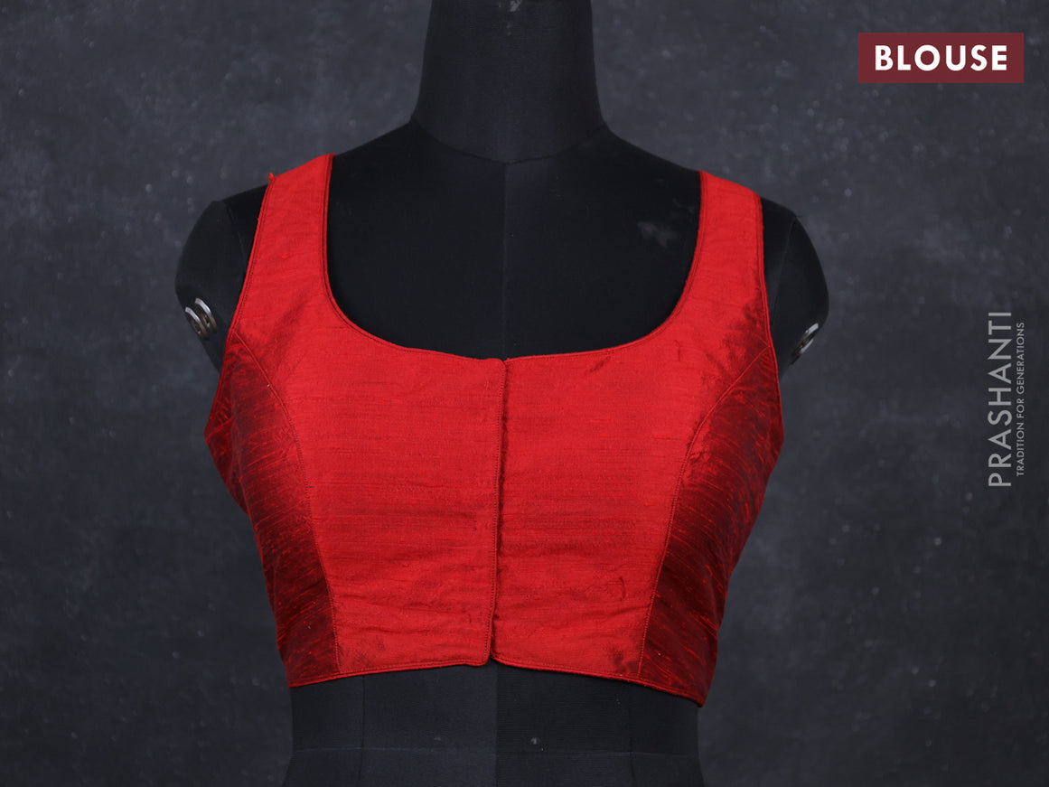 Maroon raw silk readymade blouse Maroon and Sleeveless style