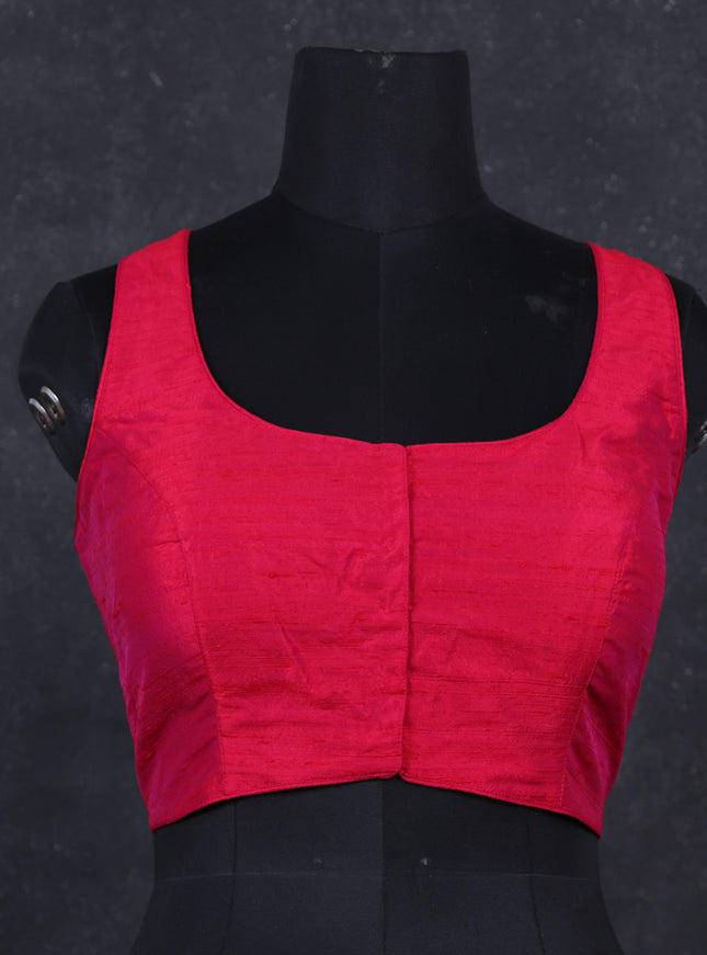 Pink raw silk readymade blouse pink and Sleeveless style