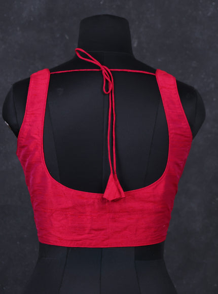 Pink raw silk readymade blouse pink and Sleeveless style