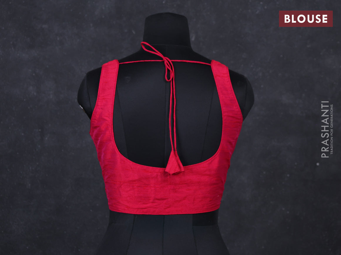 Pink raw silk readymade blouse pink and Sleeveless style