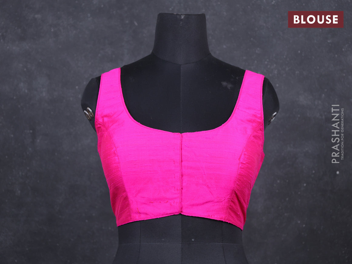 Pink raw silk readymade blouse pink and Sleeveless style