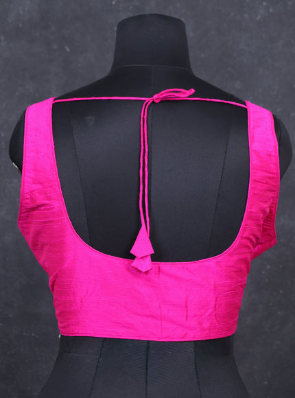 Pink raw silk readymade blouse pink and Sleeveless style