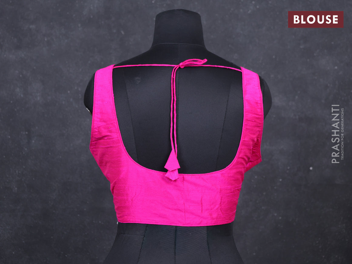 Pink raw silk readymade blouse pink and Sleeveless style