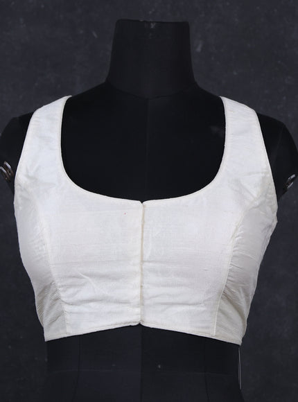 Off white raw silk readymade blouse off white and Sleeveless style