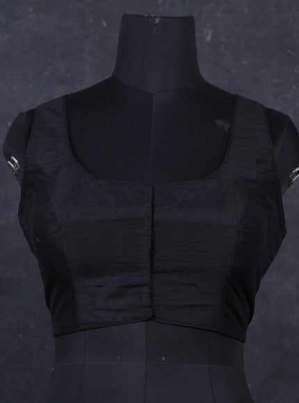 Black raw silk readymade blouse black and Sleeveless style