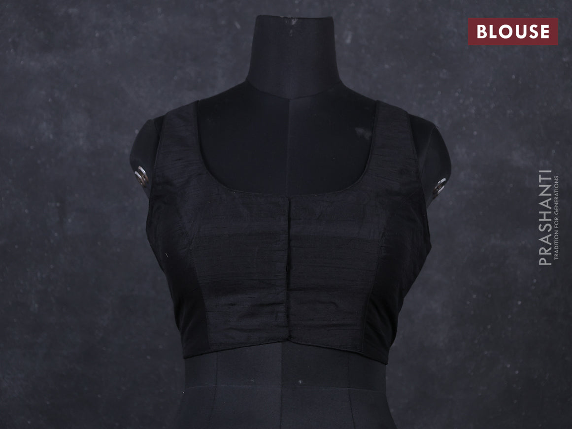 Black raw silk readymade blouse black and Sleeveless style