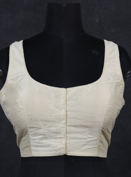 Off white raw silk readymade blouse off white and Sleeveless style