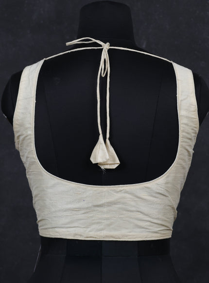 Off white raw silk readymade blouse off white and Sleeveless style