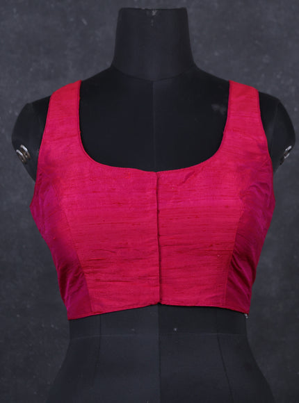 Pink raw silk readymade blouse pink and Sleeveless style