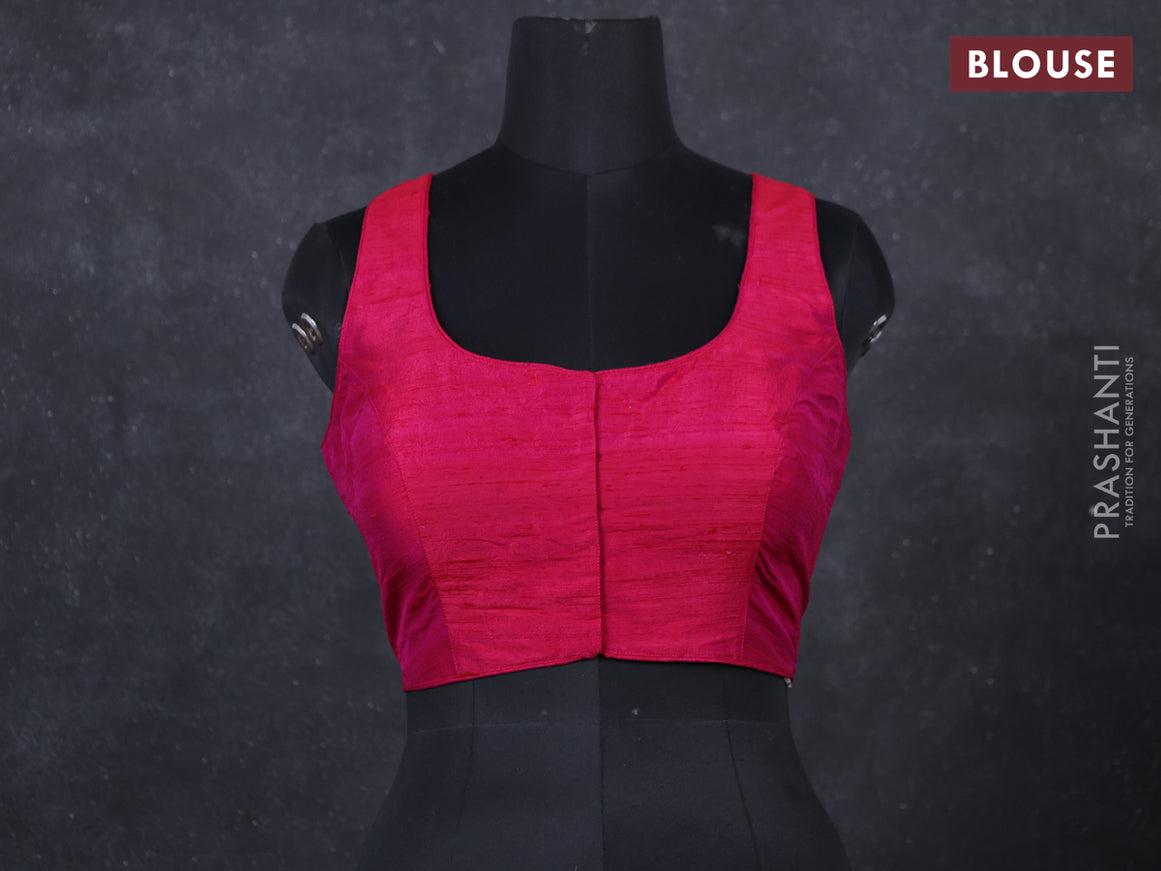 Pink raw silk readymade blouse pink and Sleeveless style