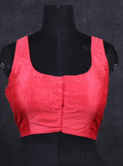 Peach raw silk readymade blouse peach and Sleeveless style