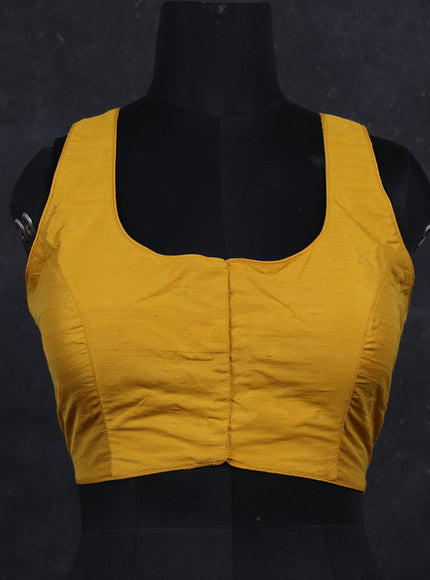 Mustard yellow raw silk raedymade blouse mustard yellow and Sleeveless style