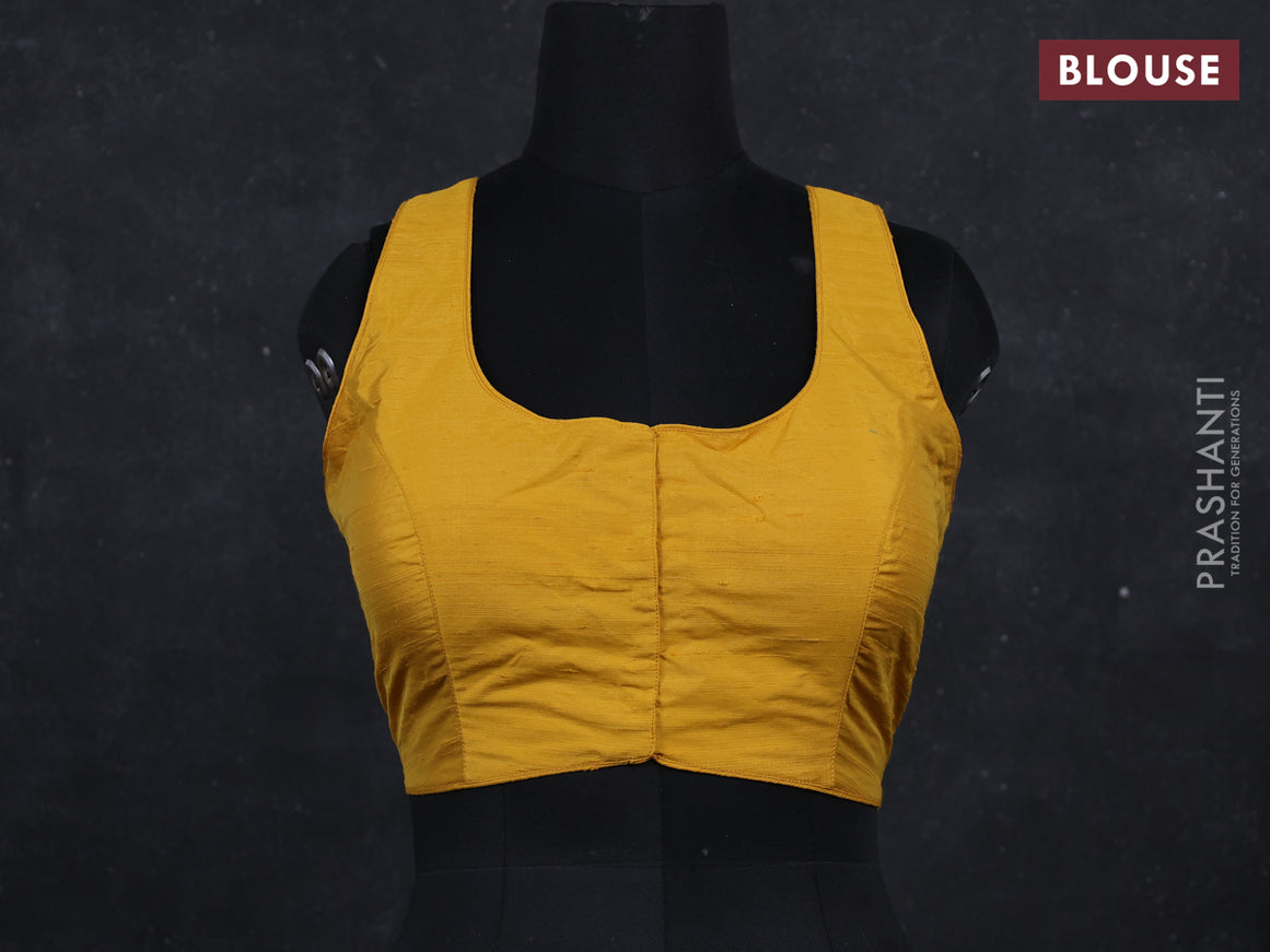 Mustard yellow raw silk raedymade blouse mustard yellow and Sleeveless style