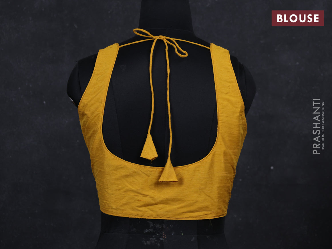 Mustard yellow raw silk raedymade blouse mustard yellow and Sleeveless style
