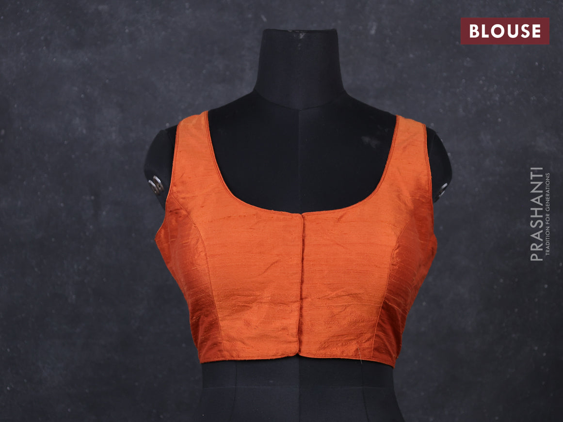 Rust raw silk raedymade blouse Rust and Sleeveless style