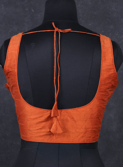Rust raw silk raedymade blouse Rust and Sleeveless style