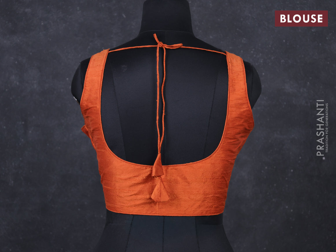 Rust raw silk raedymade blouse Rust and Sleeveless style