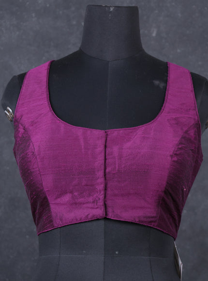 purple raw silk readymade blouse purple and Sleeveless style