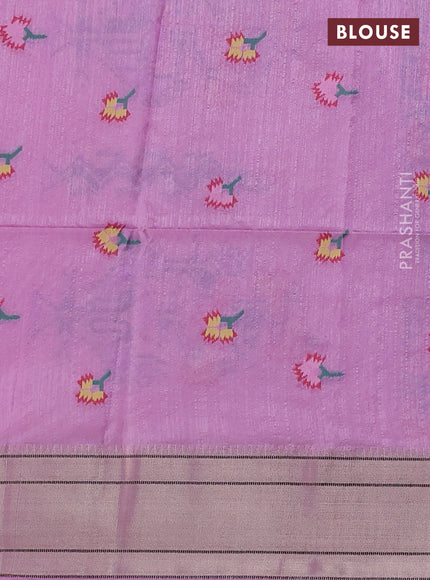 Semi Paithani Saree lotus pink with zari woven buttas and muniya butta border
