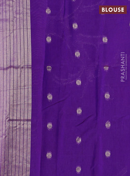 Semi Paithani Saree violet with zari woven buttas and parrot thread weaving pallu