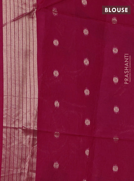 Semi Paithani Saree pink with zari woven buttas and parrot thread weaving pallu