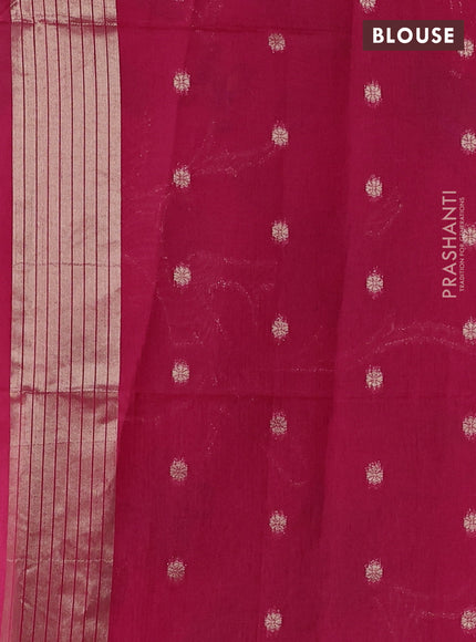 Semi Paithani Saree pink with zari woven buttas and parrot thread weaving pallu