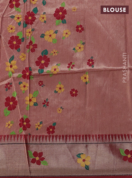Semi Paithani Saree red with zari woven buttas and parrot design paithani pallu