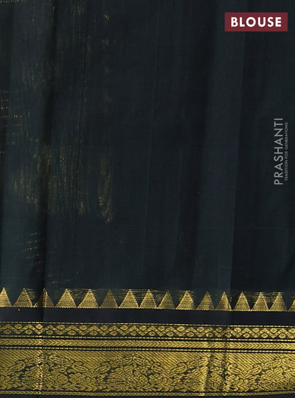 Silk cotton saree lime yellow and black with allover zari checked pattern & buttas and zari woven korvai border