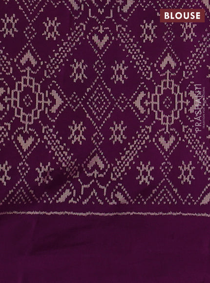 Pochampally silk saree sandal and violet with allover digital prints and printed border