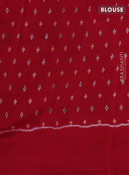 Pochampally silk saree yellow and red with allover digital prints and printed border