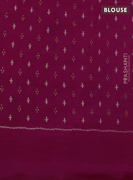 Pochampally silk saree peach shade and pink with allover digital prints and printed border