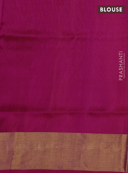 Pure uppada silk saree pink with silver & gold zari woven floral buttas and zari woven border