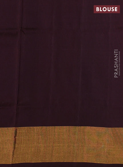 Pure uppada silk saree deep maroon with silver & gold zari woven paisley buttas and zari woven border